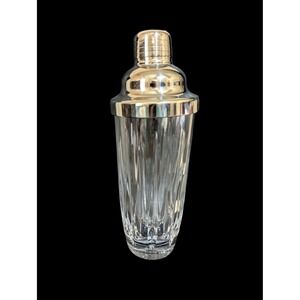 Rogaska Miller signed vintage crystal cocktail shaker Gallia patter